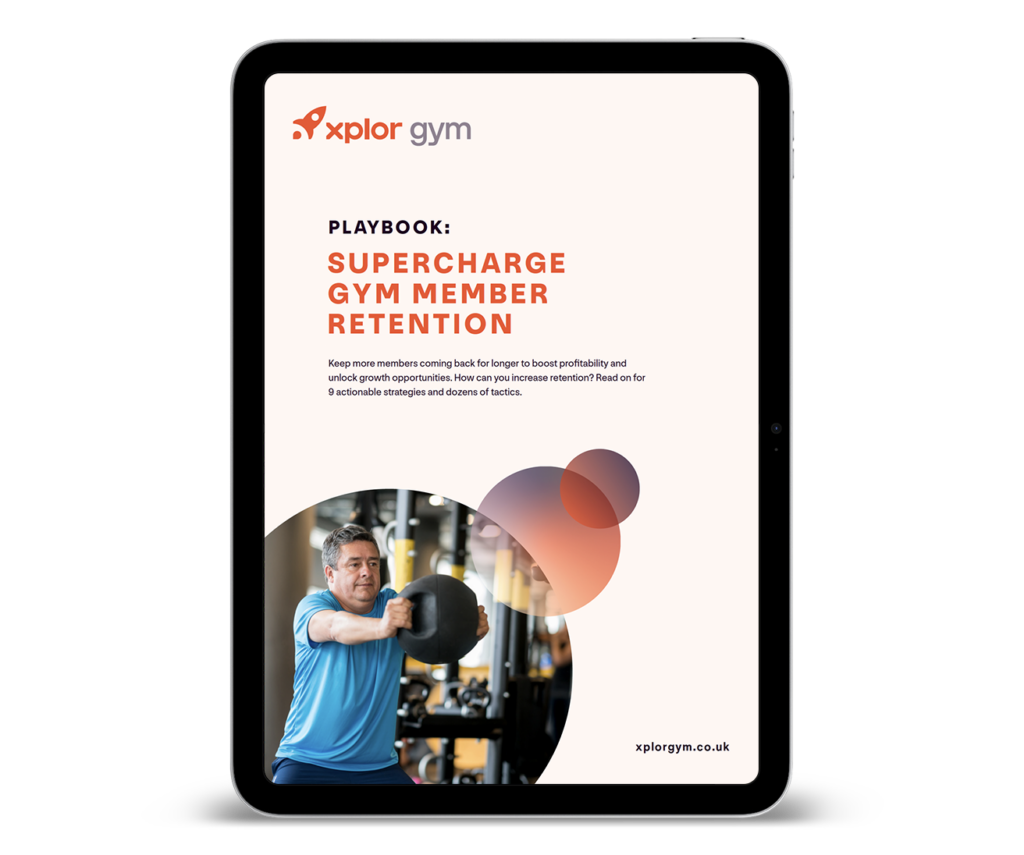 An image of the Supercharge Gym Member Retention Playbook on a tablet device.