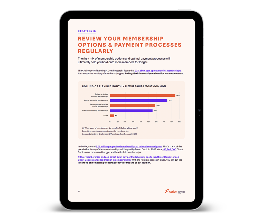 An image of a page from the Xplor Gym Supercharge Gym Member Retention Playbook