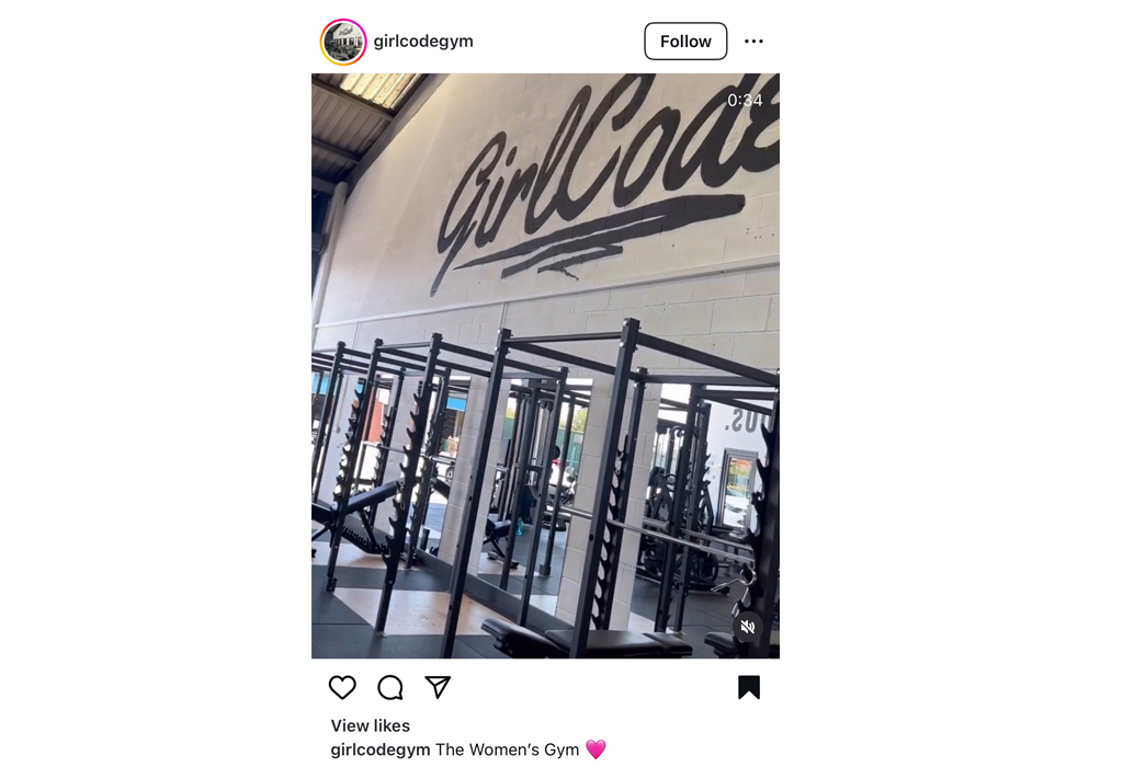 An image of a gym Instagram advert from GirlCode Gym.