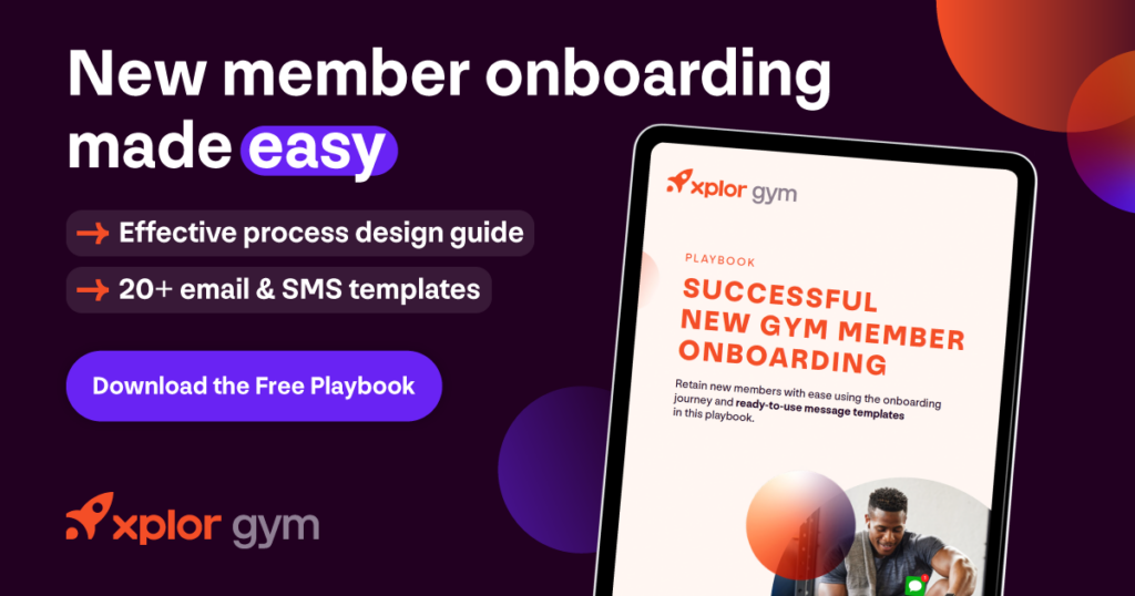 Banner promoting the free new gym member onboarding made easy playbook