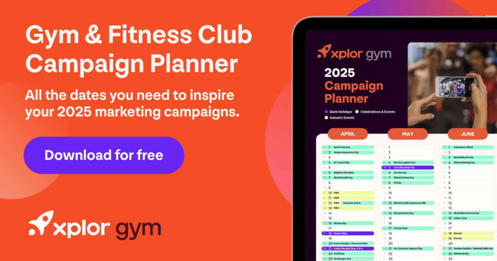 Banner promoting the Gym Marketing Campaign Planner for 2025