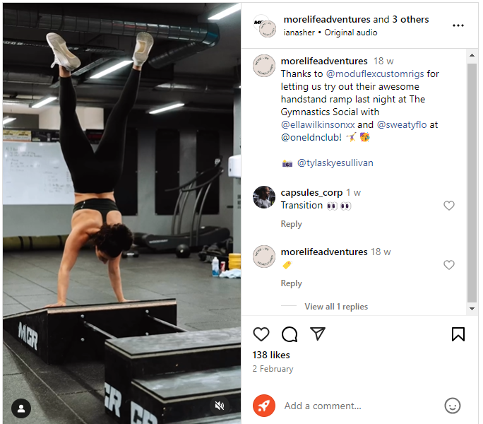 An image showing a user generated content (UGC) gym social post from UK gym ONE LDN