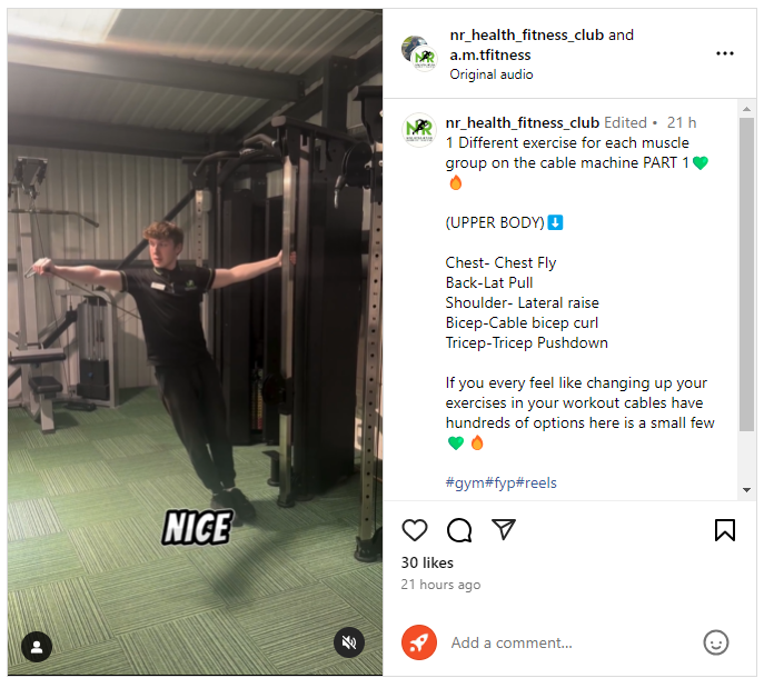 An image showing a how-to tutorial gym social post from UK gym New Revolution Health & Fitness Club