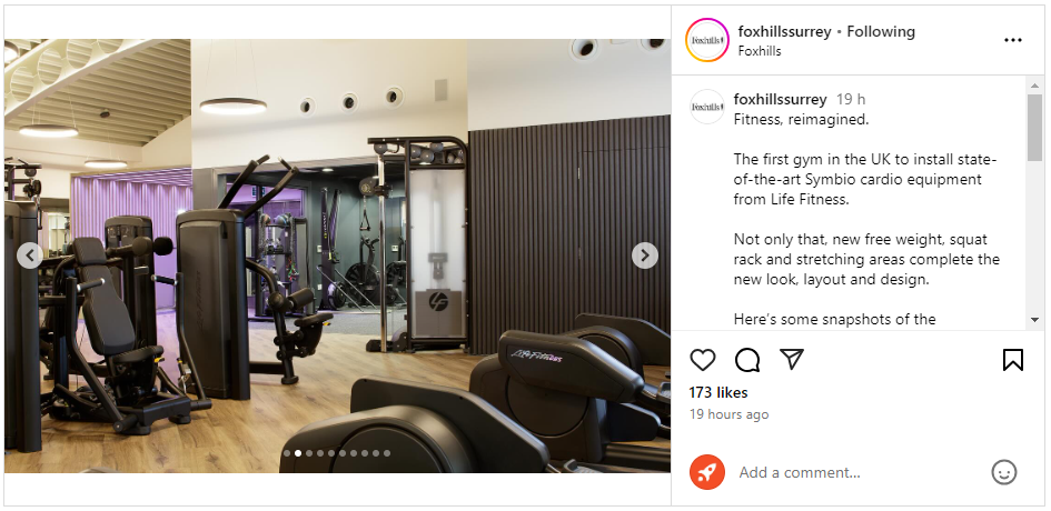 An image showing a improvements & upgrades gym social post from UK gym Foxhills