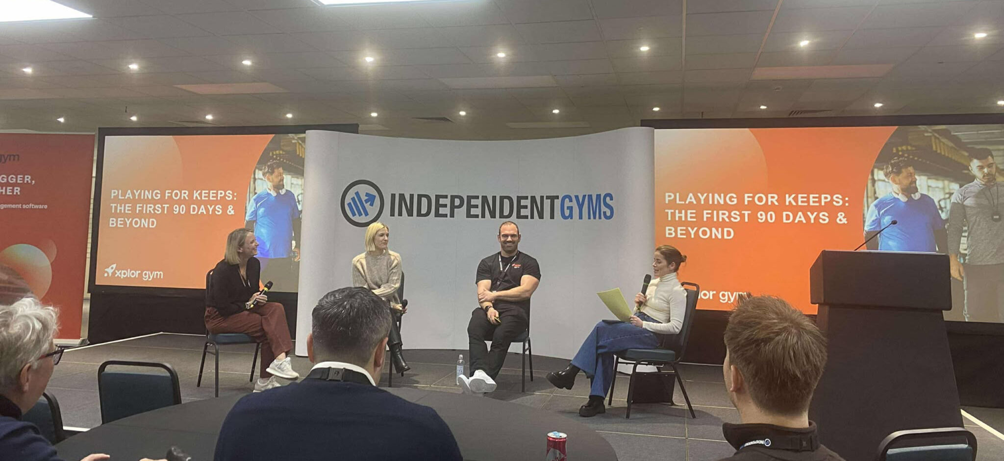 A photo from the main stage of the Independent Gyms Winter Conference 2024.