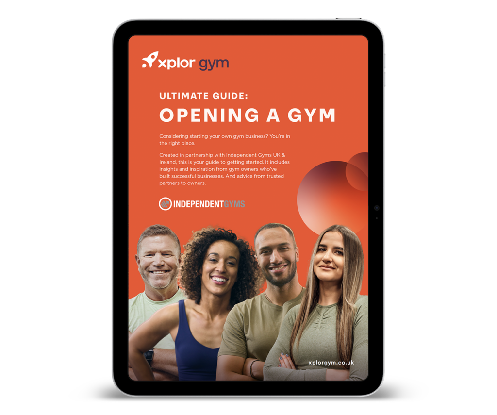 Opening a gym guide shown on a tablet device